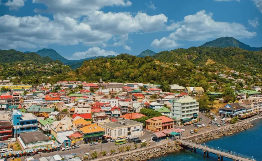 ROSSEAU, DOMINICA - April 7, 2011 The Commonwealth of Dominica, is an Island country in the West Indies which has become a popular cruise ship destination